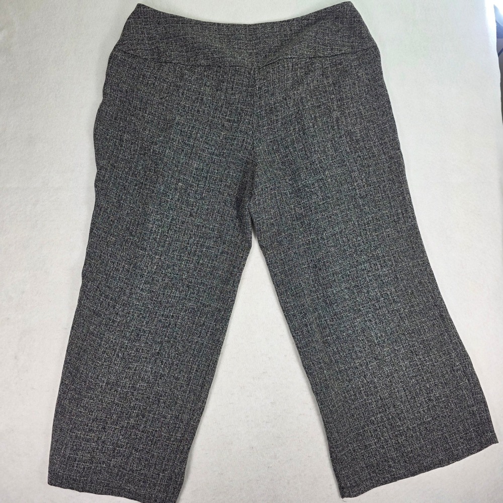 Ashley Stewart Women 24 Dress Pants Grey High Waist Wide Leg Trousers - Picture 4 of 9